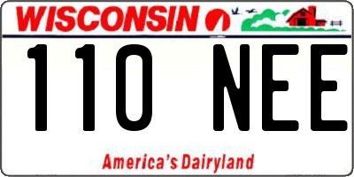 WI license plate 110NEE