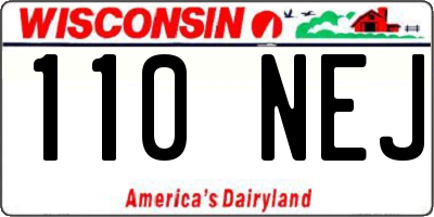 WI license plate 110NEJ