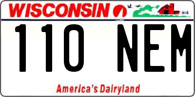 WI license plate 110NEM
