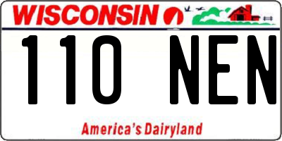 WI license plate 110NEN