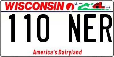 WI license plate 110NER