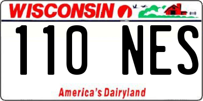 WI license plate 110NES