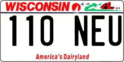 WI license plate 110NEU