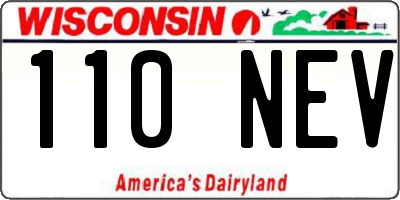 WI license plate 110NEV