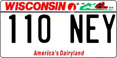 WI license plate 110NEY