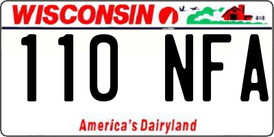 WI license plate 110NFA
