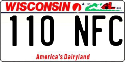 WI license plate 110NFC