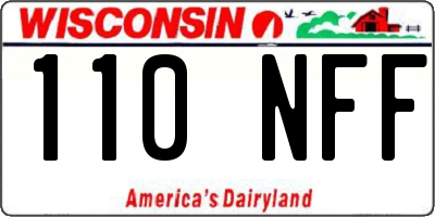 WI license plate 110NFF