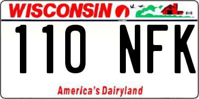 WI license plate 110NFK