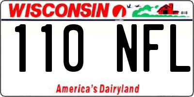 WI license plate 110NFL
