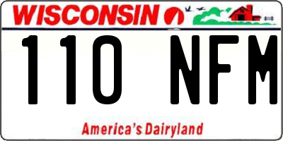 WI license plate 110NFM