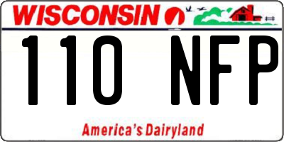 WI license plate 110NFP