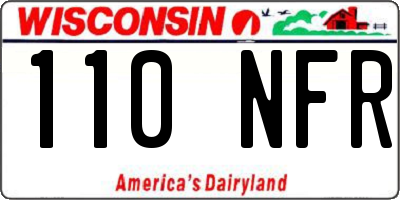 WI license plate 110NFR
