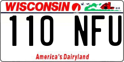 WI license plate 110NFU