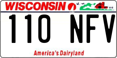 WI license plate 110NFV