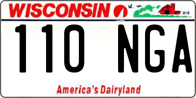 WI license plate 110NGA