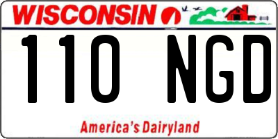 WI license plate 110NGD