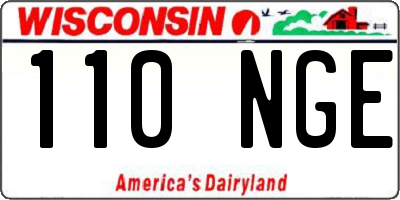 WI license plate 110NGE