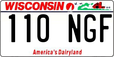 WI license plate 110NGF