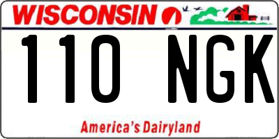 WI license plate 110NGK