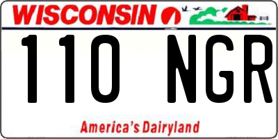 WI license plate 110NGR