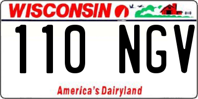 WI license plate 110NGV