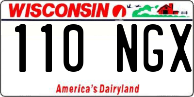 WI license plate 110NGX