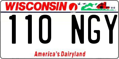 WI license plate 110NGY