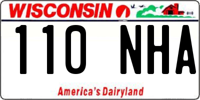 WI license plate 110NHA