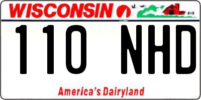 WI license plate 110NHD