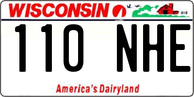 WI license plate 110NHE