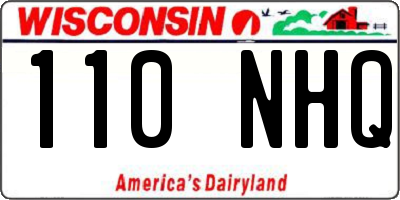 WI license plate 110NHQ