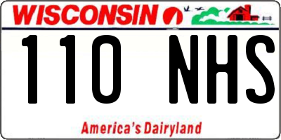 WI license plate 110NHS