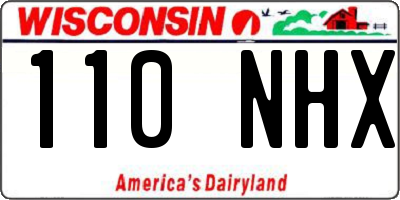 WI license plate 110NHX