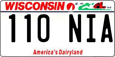 WI license plate 110NIA