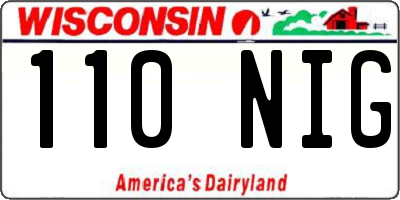 WI license plate 110NIG