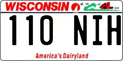 WI license plate 110NIH