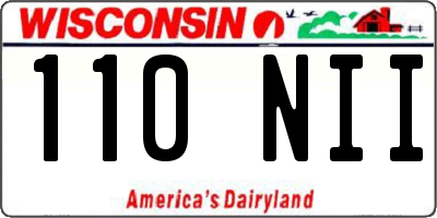 WI license plate 110NII