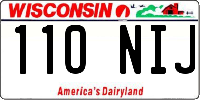 WI license plate 110NIJ