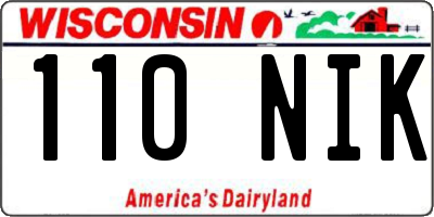 WI license plate 110NIK