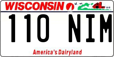 WI license plate 110NIM