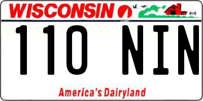 WI license plate 110NIN