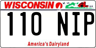 WI license plate 110NIP
