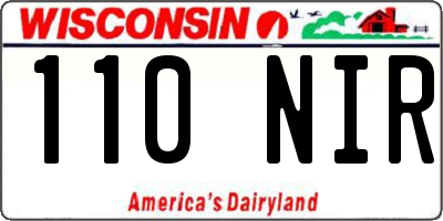 WI license plate 110NIR