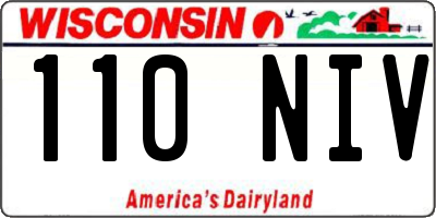 WI license plate 110NIV