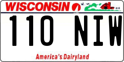 WI license plate 110NIW