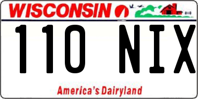 WI license plate 110NIX