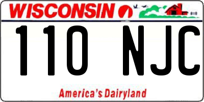 WI license plate 110NJC