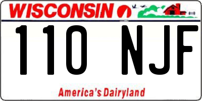 WI license plate 110NJF