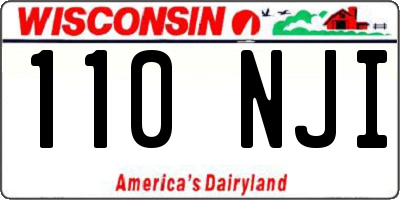 WI license plate 110NJI